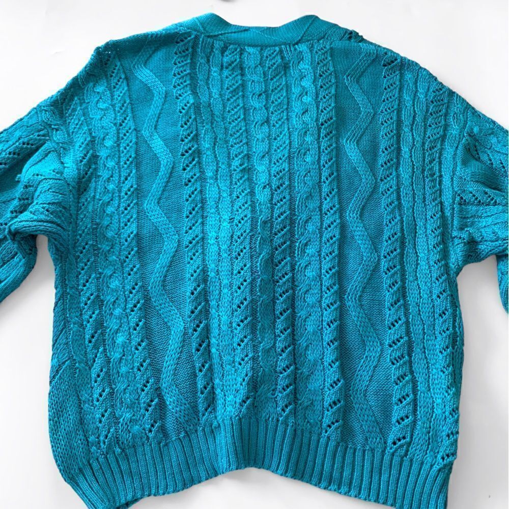 Peruvian Connection Cable Knit Cardigan Sweater - Picture 5 of 7